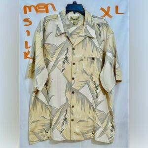 Men's Silk Leaf Pattern Shirt